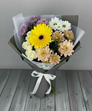 Букет цветов из:  Розы, Герберы и Хризантемы в Трехгорном