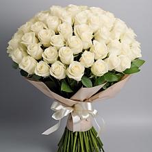 Букет 101 беля роза Белоснежка в Трехгорном