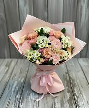 Букет цветов из:  Гвоздики, Розы и Хризантемы в Трехгорном
